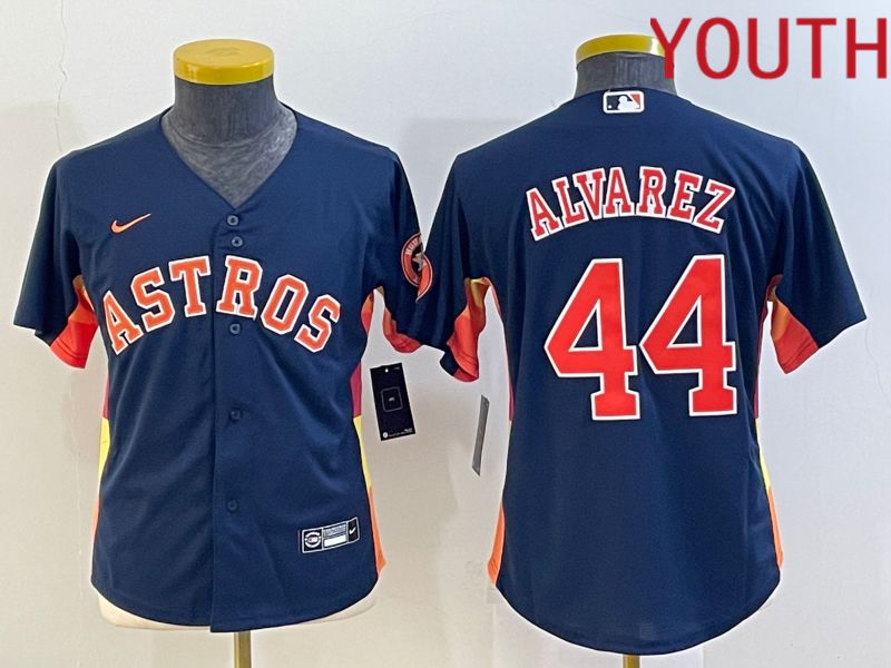 Youth Houston Astros #44 Alvarez Blue Game Nike 2022 MLB Jersey->youth mlb jersey->Youth Jersey